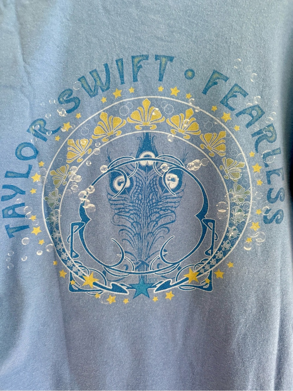 🩵Y2K Taylor Swift Blue Fearless Band Tshirt Size Small - Picture 6 of 6